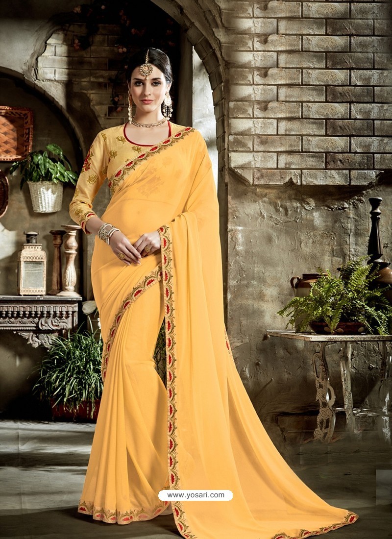 Mustard yellow Fancy sarees Buy Yellow Designer Sarees & Yellow Sarees for  Wedding