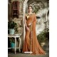 Traditional Brown Fancy Embroidered Saree
