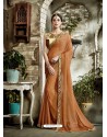 Traditional Brown Fancy Embroidered Saree