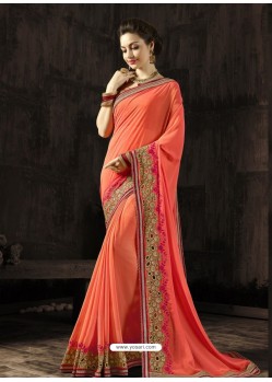 Beautiful Orange Georgette Saree