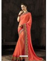 Beautiful Orange Georgette Saree