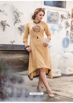 Adorable Beige Embroidered Kurti