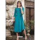 Awesome Teal Embroidered Kurti