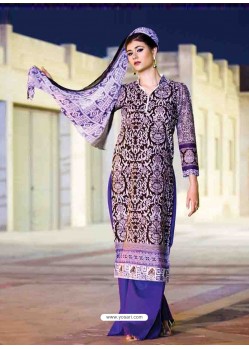 Purple Cotton Pakistani Suits