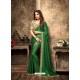 Affectionate Green Georgette Saree