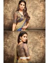 Classic Blue Georgette Embroidered Saree