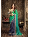 Marvelous Green Georgette Embroidered Saree