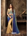 Unique Golden Georgette Saree