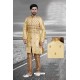 Golden Art Silk Embroidered Sherwani