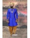 Stylish Blue Silk Designer Sherwani