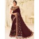 Traditional Maroon Embroidered Saree