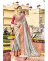 Classic Silver Embroidered Saree