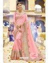 Traditional Pink Embroidered Saree