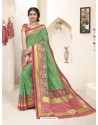 Traditional Green Banarasi Silk Saree
