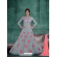 Ordinary Grey Georgette Embroidered Floor Length Suit