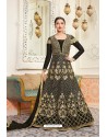 Black Embroidered Floor Length Suit