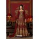 Maroon Embroidered Floor Length Suit