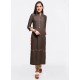 Decent Brown Embroidered Party Wear Kurti