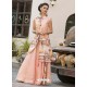 Magnificent Peach Print Party Wear Gown
