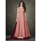Heavenly Embroidered Peach Floor Length Suit