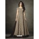 Ordinary Taupe Designer Embroidered Floor Length Suit
