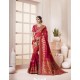 Adorable Red Silk Thread Work Saree