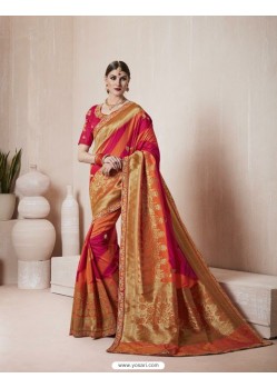 Affectionate Multi Colour Thread Work Silk Saree