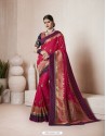 Red Thread Work Silk Saree