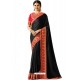 Black Silk Embroidered Party Wear Saree