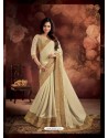 Cream Border Work Silk Saree