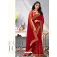Red Lace Work Georgette Casual Saree