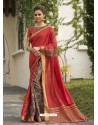 Red Art Silk Printed Party Wear Saree