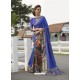 Blue Art Silk Printed Party Wear Saree