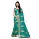 Magical Teal Georgette Embroidered Saree