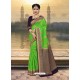 Markable Parrot Green Silk Zari Work Saree