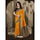 Adorable Orange Silk Zari Work Saree