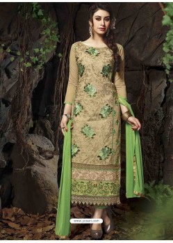 Green Chanderi Silk Salwar Kameez