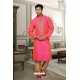 Fuchsia Booty Jacquard Kurta Pajama