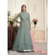 Gorgeous Dull Grey Embroidered Georgette Suit