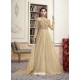 Beige Jacquard Embroidered Floor Length Suit