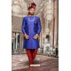 Incredible Royal Blue Dupion Sherwani