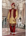 Desirable Golden Jharna Sherwani