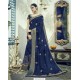 Incredible Navy Blue Dual Tone Silk Saree