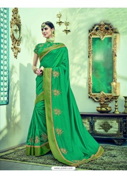 Lovely Green Dual Tone Silk Saree