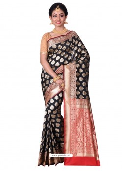 Magnificent Black Banarasi Silk Saree