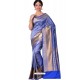 Fabulous Royal Blue Banarasi Silk Saree