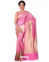 Stylish Pink Banarasi Silk Saree