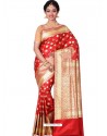 Perfect Red Banarasi Silk Saree