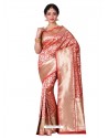 Observable Red Banarasi Silk Saree
