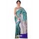Phenomenal Teal Banarasi Silk Saree